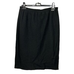 Black Geiger Wool Skirt Pencil‎ Straight Size L 32" Elastic Waist Austria